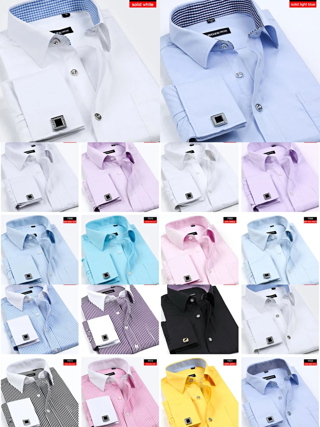 2023 Wholesale Custom Mens Long Sleeve 100% Cotton Casual Formal Office Custom Logo Mens Shirt