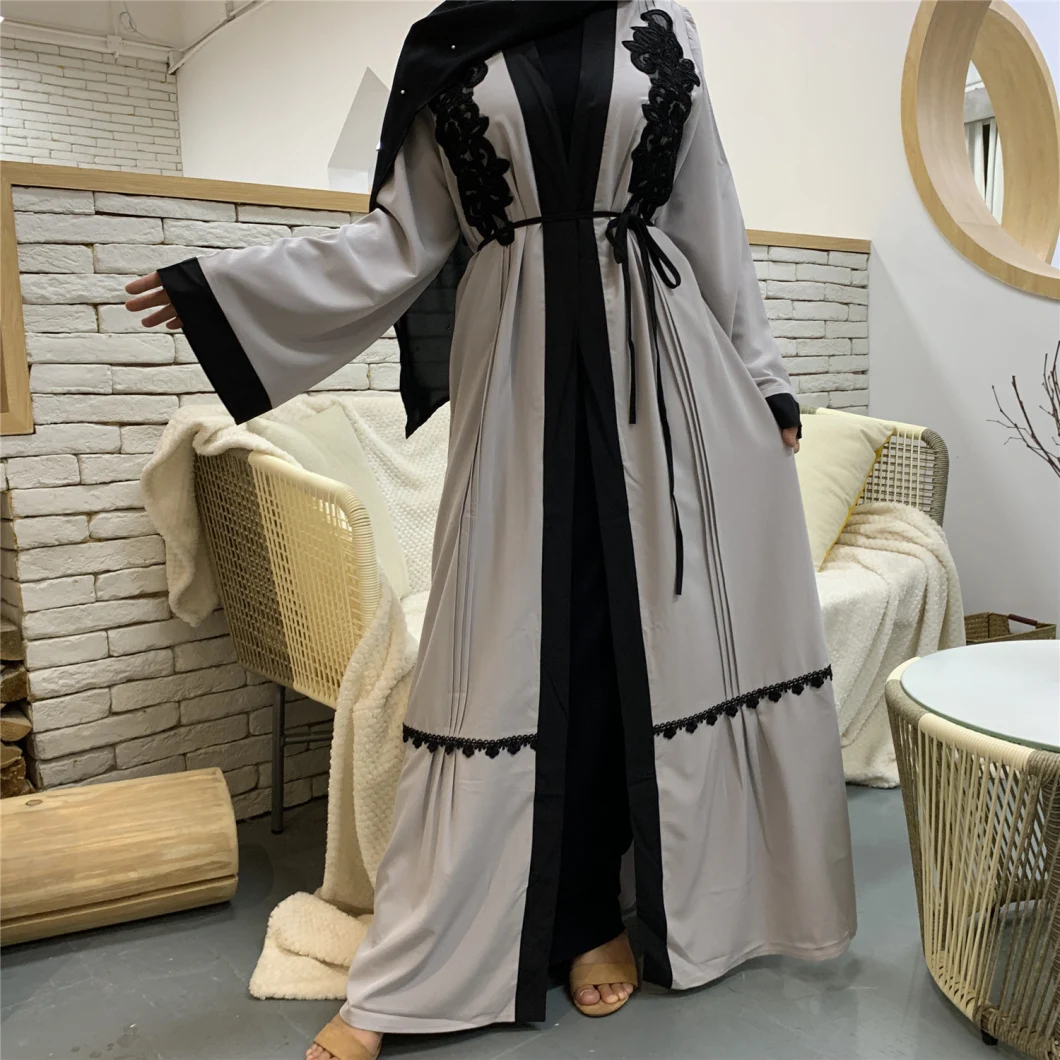Fashion Cardigan Slim Fit Embroidered Lace up Robe
