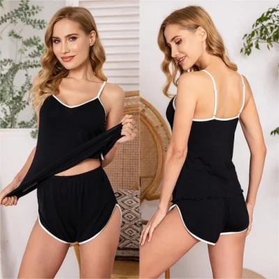 Ensembles de vêtements de détente Femmes V Neck Knitted Sleepwear