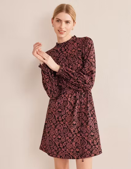 Robe à manches longues pour femmes musulmanes africaines Robe de mode décontractée à volants au genou