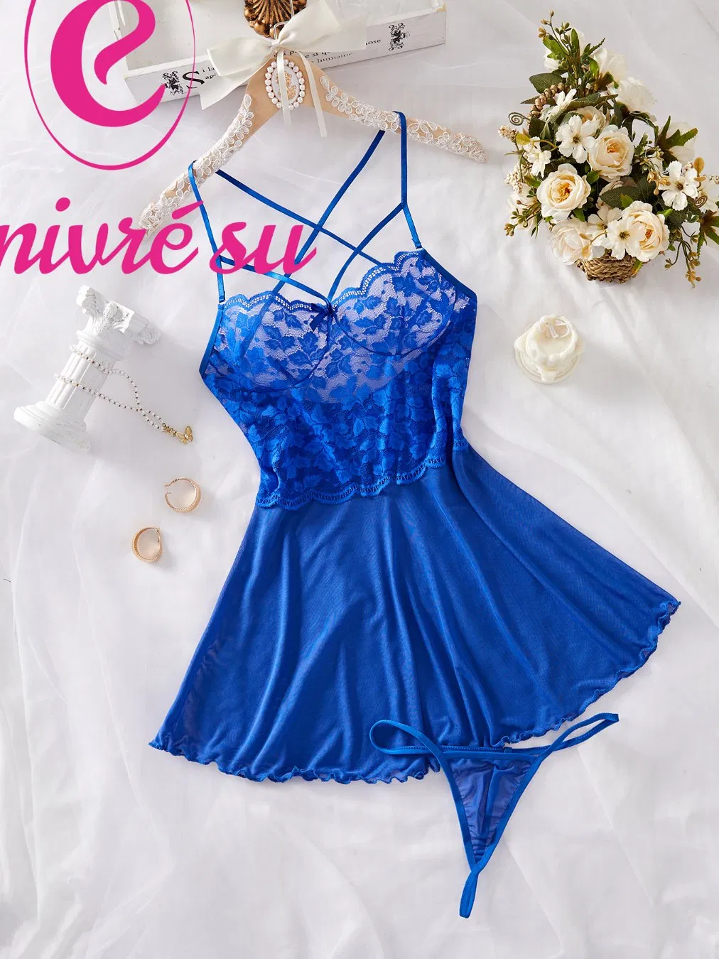 Femmes confortable Lingerie Robe Robe de nuit dame Sexy chemise de nuit vêtements de nuit vêtements de nuit en dentelle