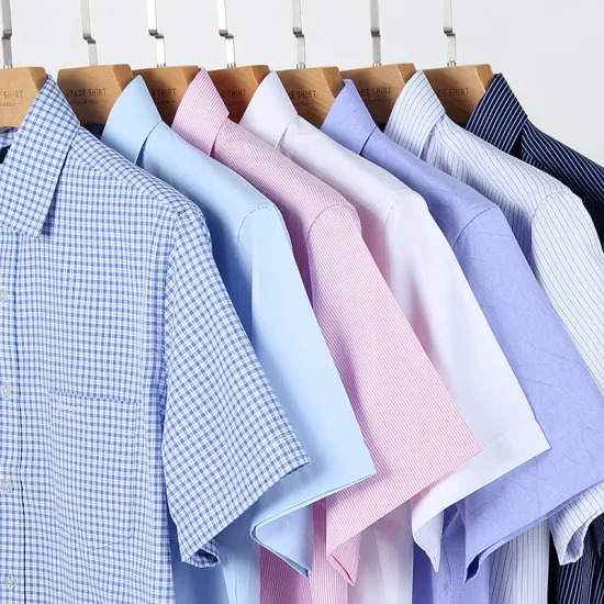 2023 Commerce de gros personnalisé à manches longues pour hommes 100 % coton Bureau formel décontracté Logo personnalisé Chemise pour hommes