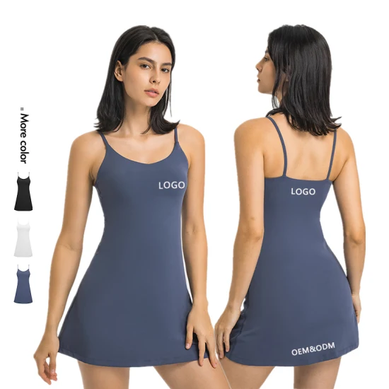 Xsunwing Costumes de survêtement en gros Marque privée Femmes One-Piece Shapewear Robe de tennis Yoga Fitness Respirant Casual Golf Sports Jupe courte