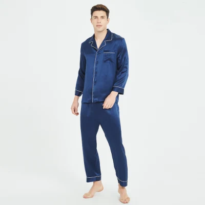 Logo personnalisé Men's Satin Pyjama Set Vêtements de nuit Loungewear Pyjama Set